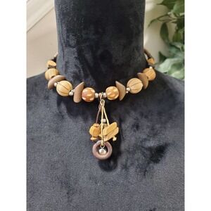 Women's Brown Wooden African Style Fashion Choker